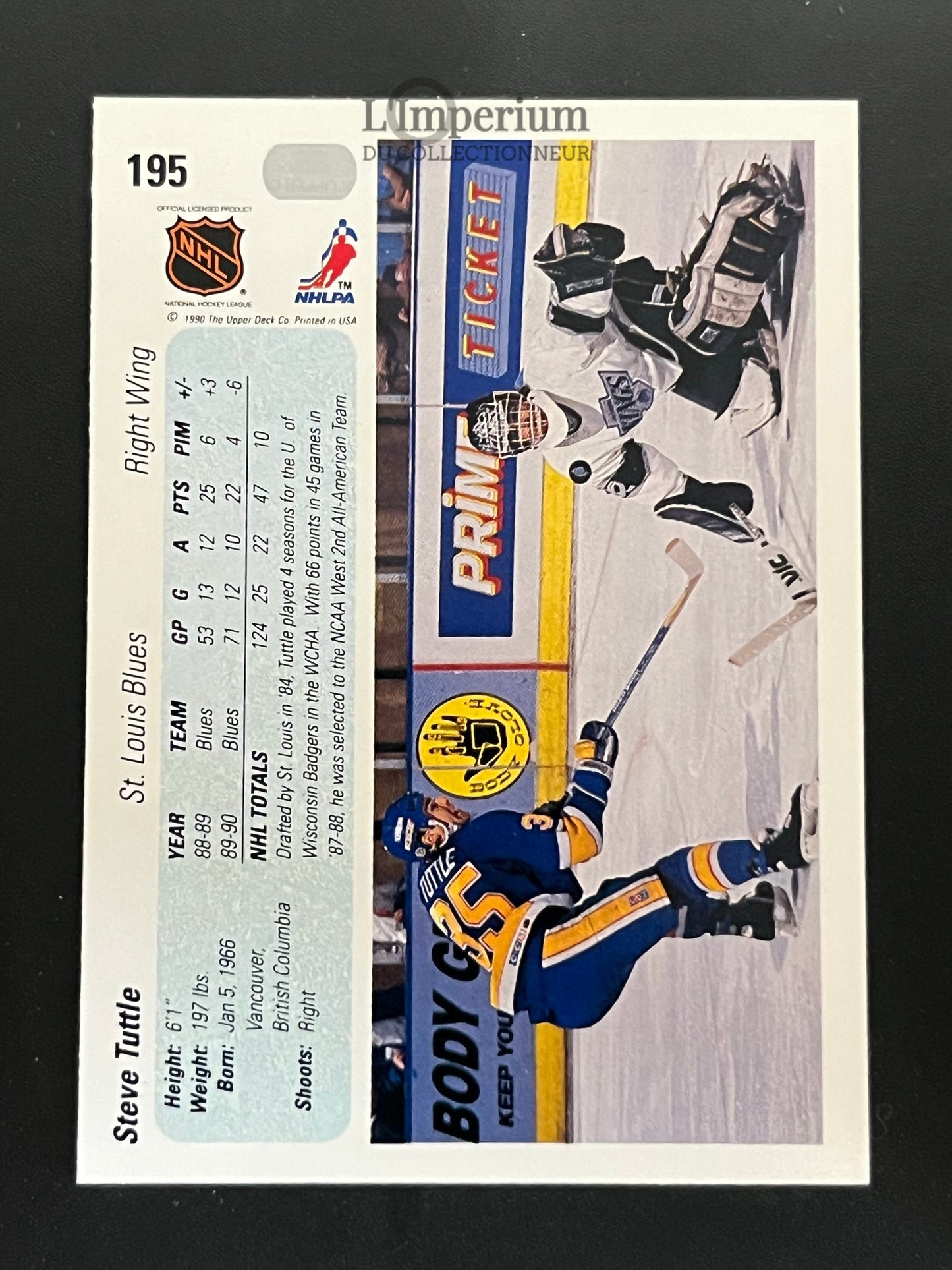 195. Steve Tuttle Upper Deck 1990-91 Hockey Card