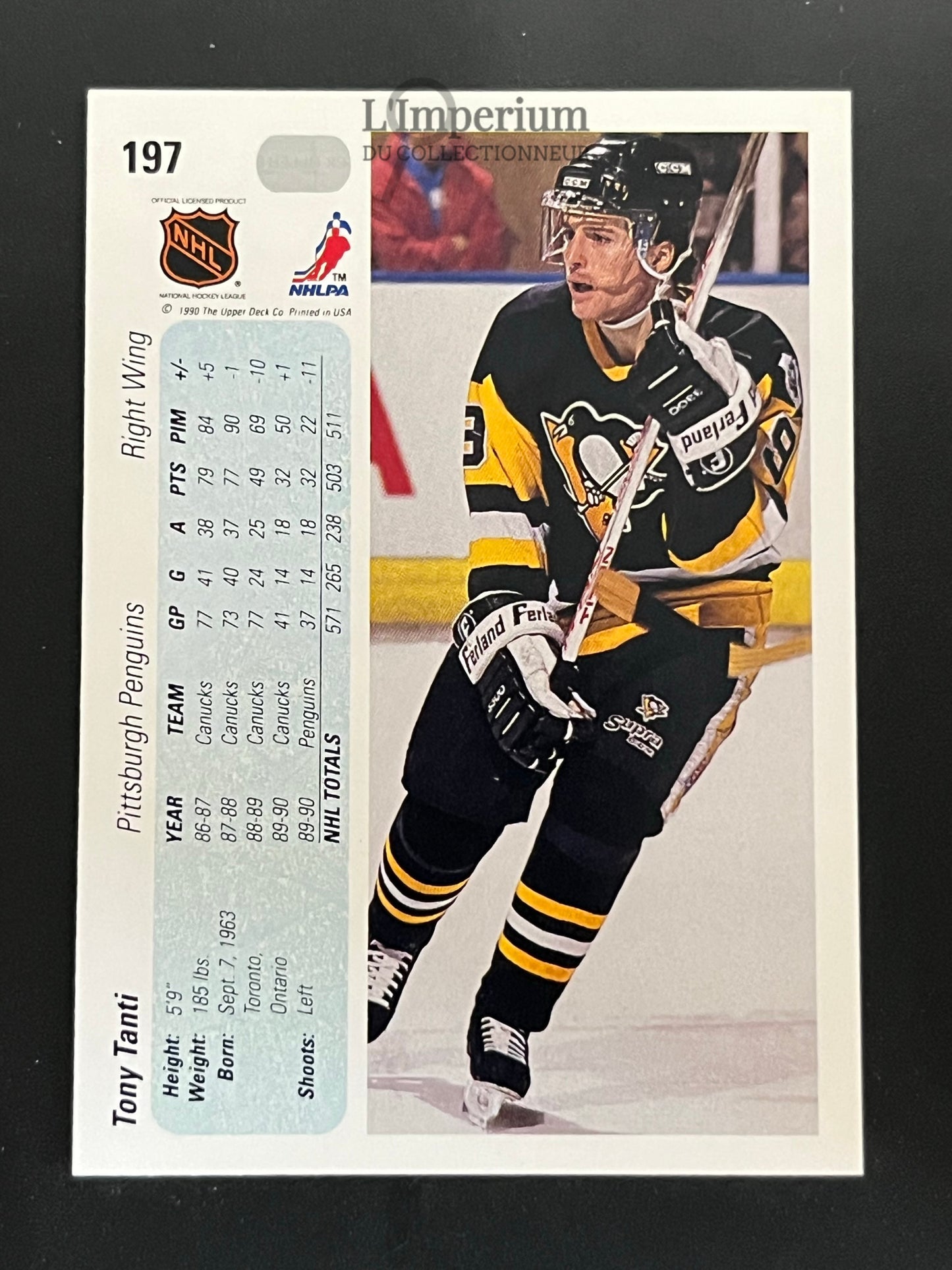 197. Tony Tanti Upper Deck 1990-91 Hockey Card