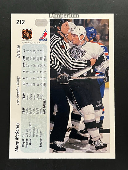 212. Marty McSorley Upper Deck 1990-91 Hockey Card