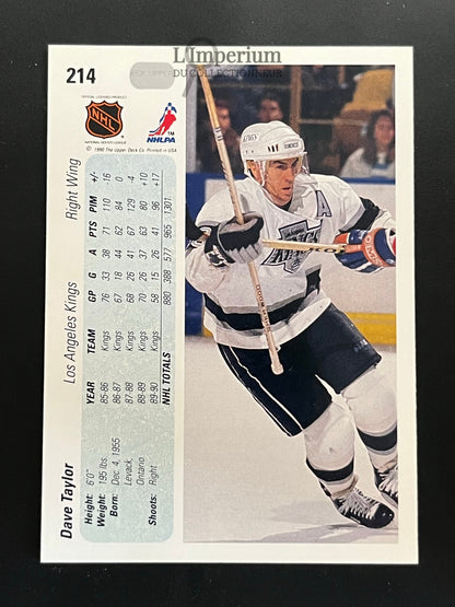214. Dave Taylor Upper Deck 1990-91 Hockey Card