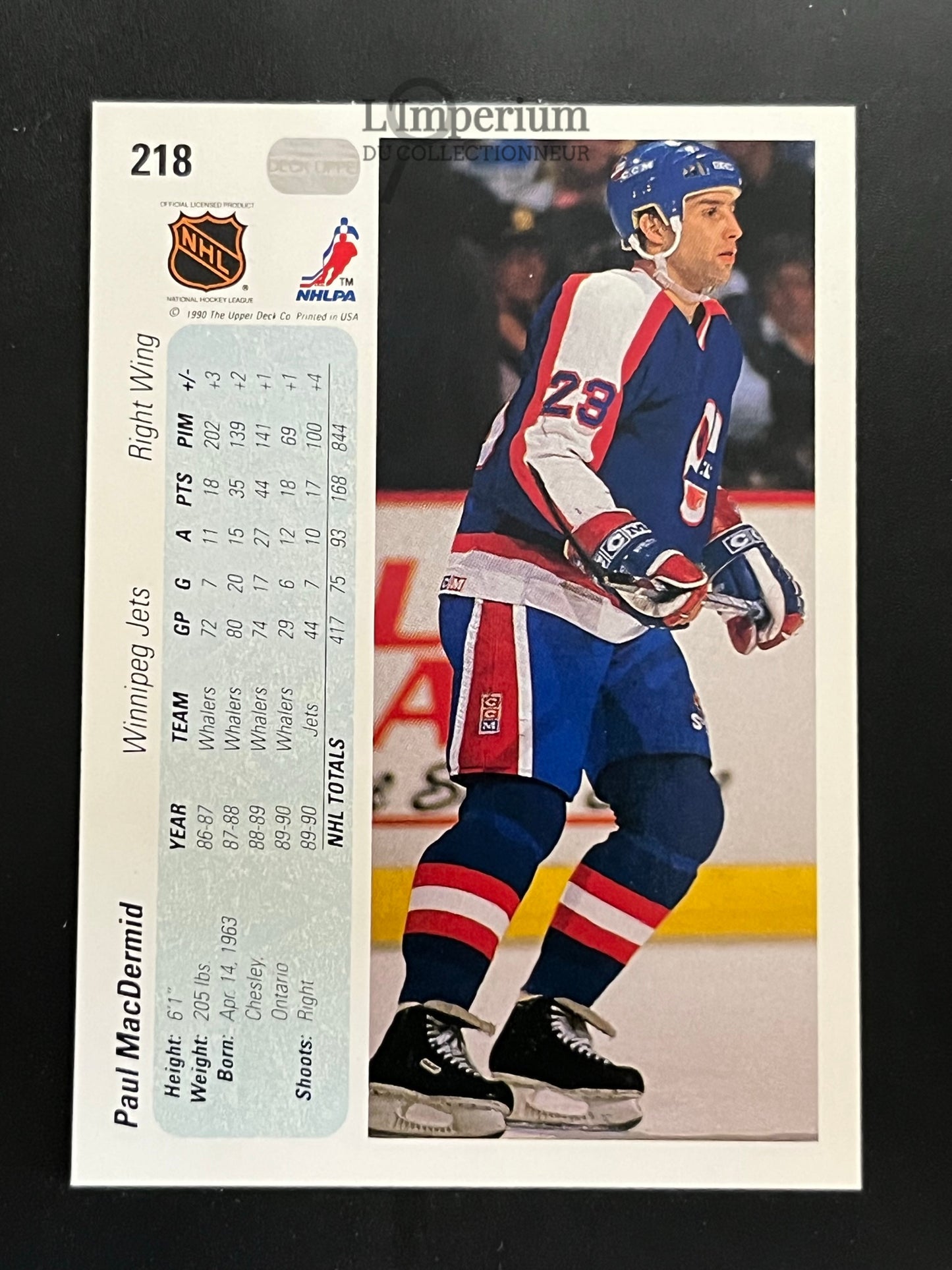 218. Paul MacDermid Upper Deck 1990-91 Hockey Card
