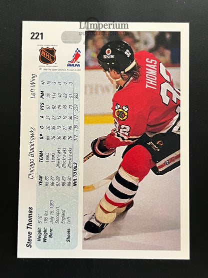 221. Steve Thomas Upper Deck 1990-91 Hockey Card