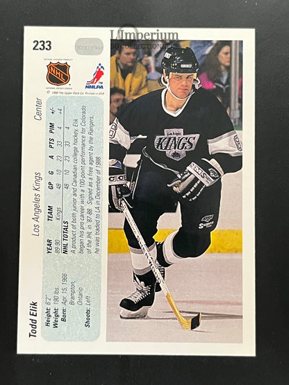 233. Todd Elik RC Upper Deck 1990-91 Hockey Card