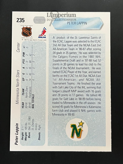235. Peter Lappin RC Upper Deck 1990-91 Hockey Card