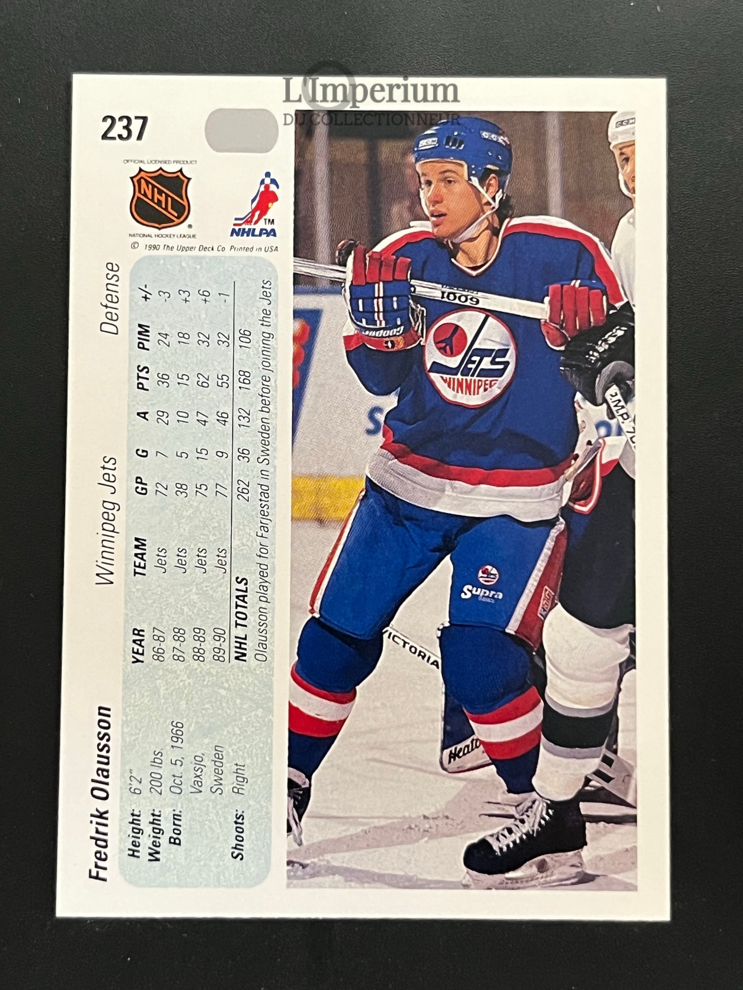 237. Fredric Olausson Upper Deck 1990-91 Hockey Card