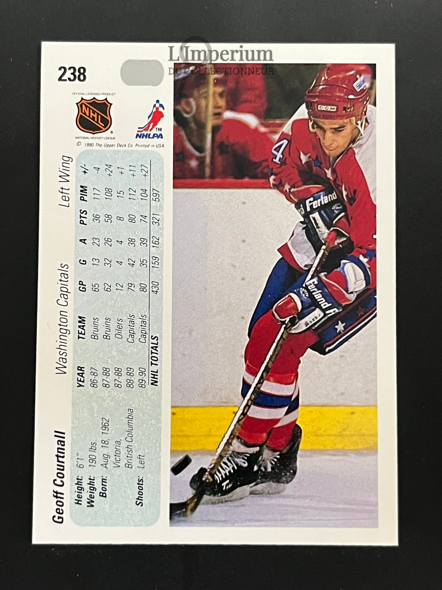 238. Geoff Courtnall Upper Deck 1990-91 Hockey Card
