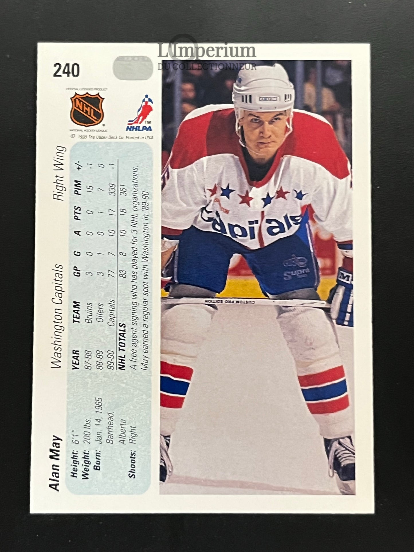 240. Alan May RC Upper Deck 1990-91 Hockey Card