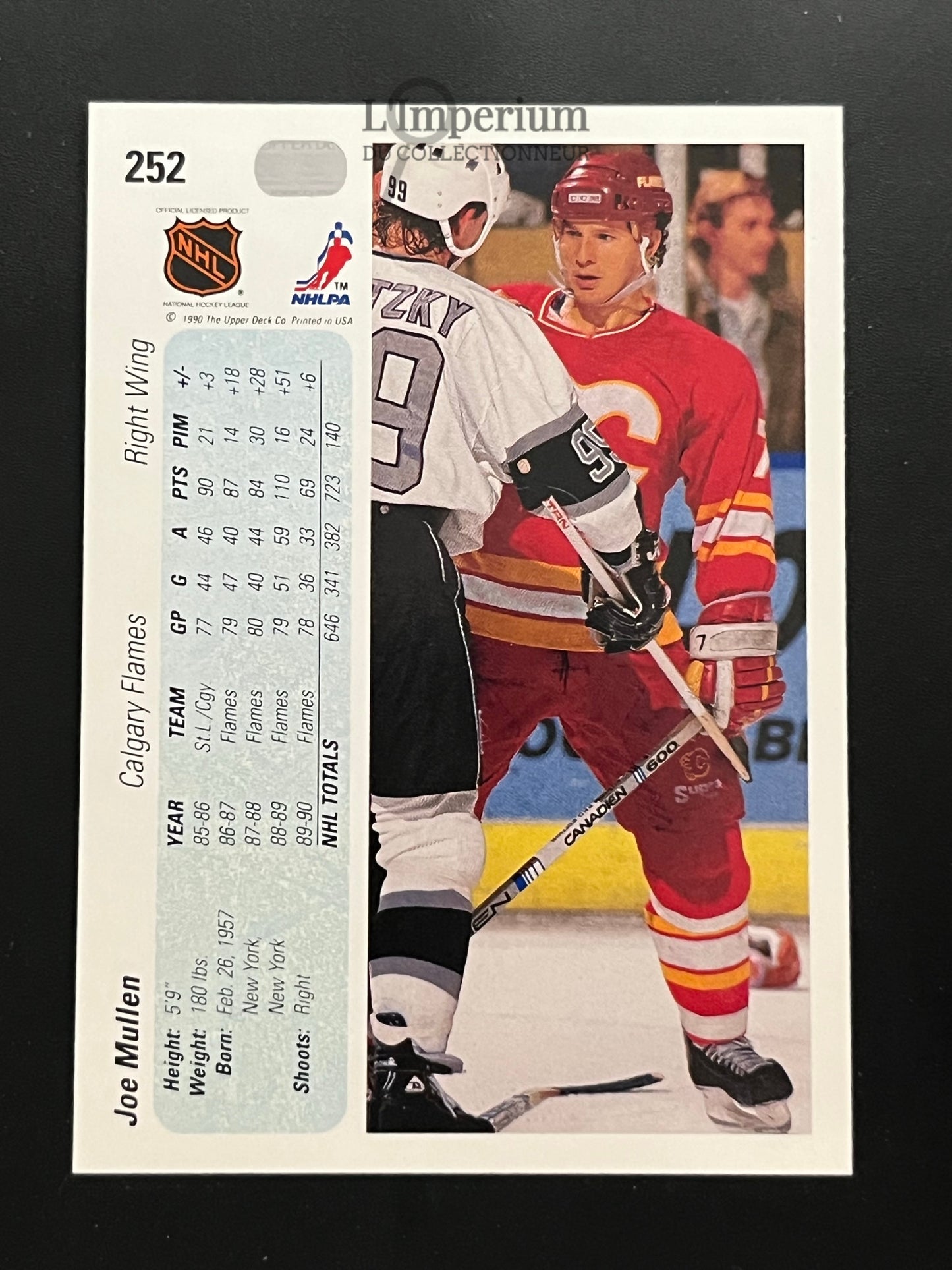 252. Joe Mullen Upper Deck 1990-91 Hockey Card