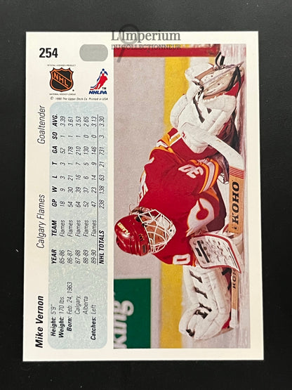 254. Mike Vernon Upper Deck 1990-91 Hockey Card