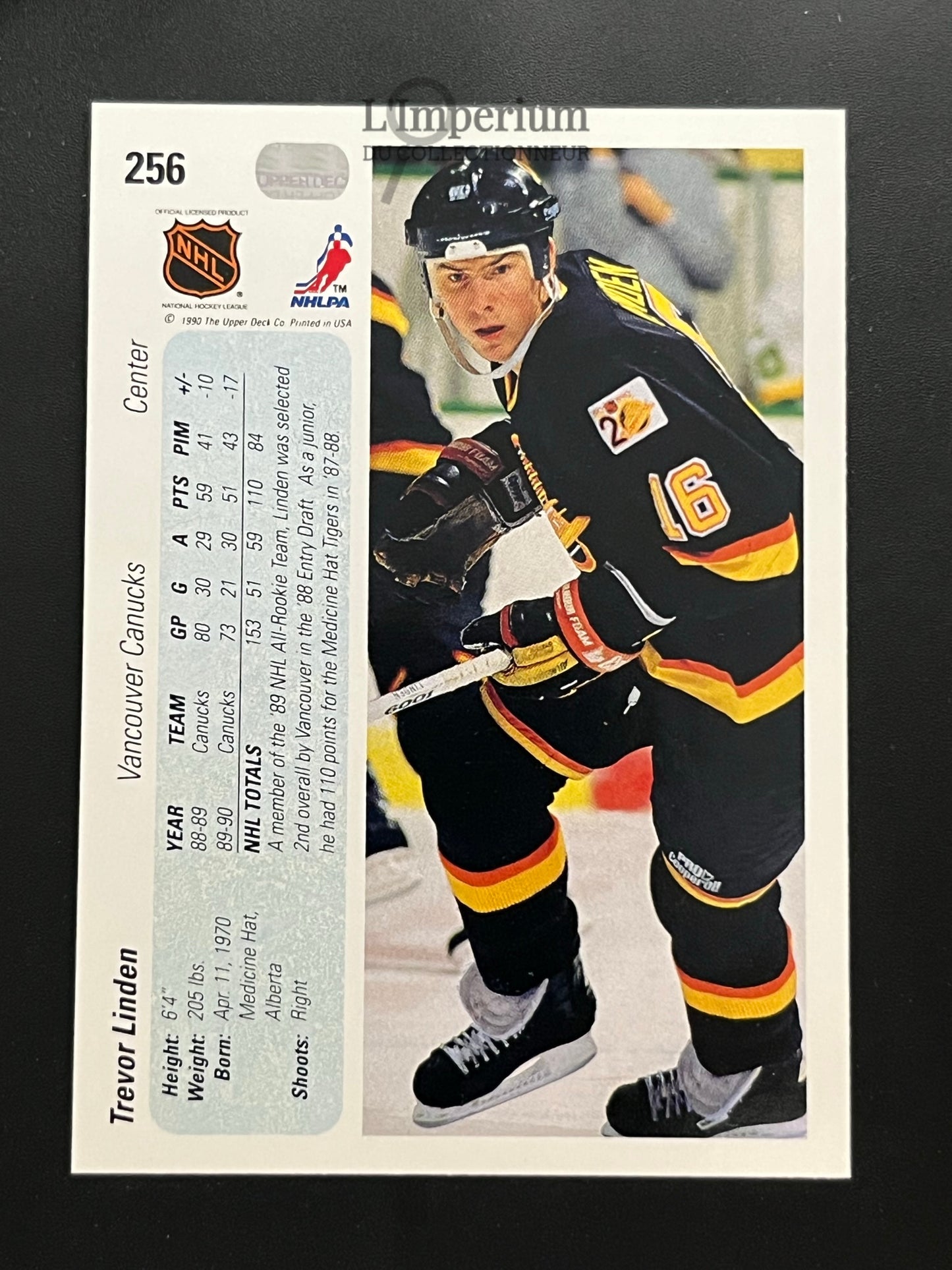 256. Trevor Linden Deck 1990-91 Hockey Card