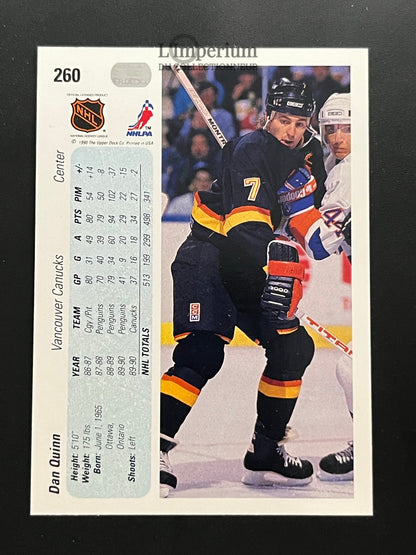 260. Dan Quinn Upper Deck 1990-91 Hockey Card