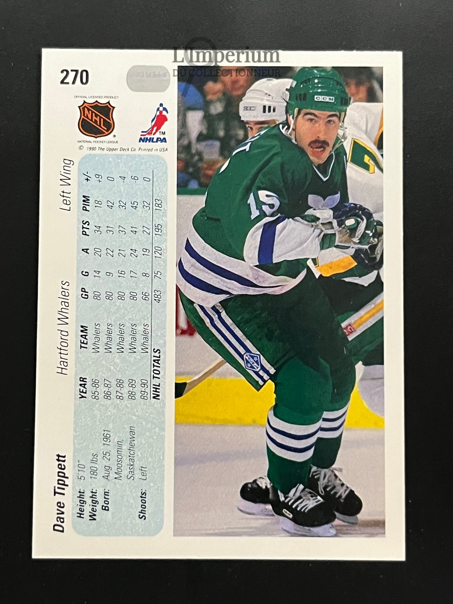 270. Dave Tippett Upper Deck 1990-91 Hockey Card
