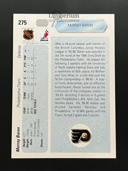 275. Murray Baron RC Upper Deck 1990-91 Hockey Card