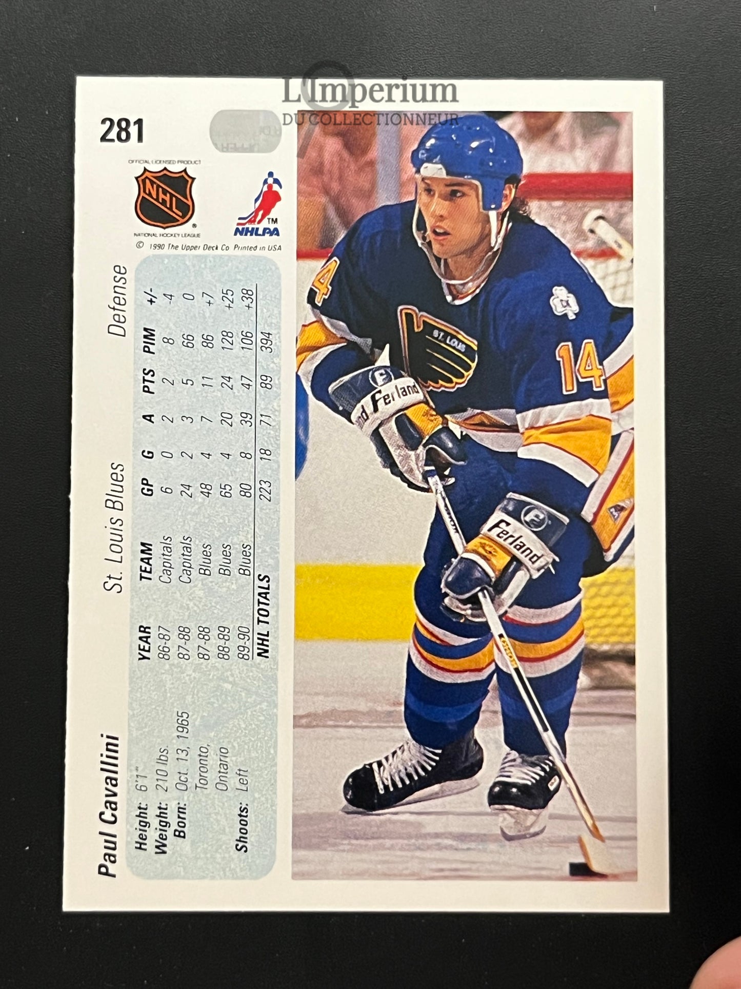 281. Paul Cavallini Upper Deck 1990-91 Hockey Card