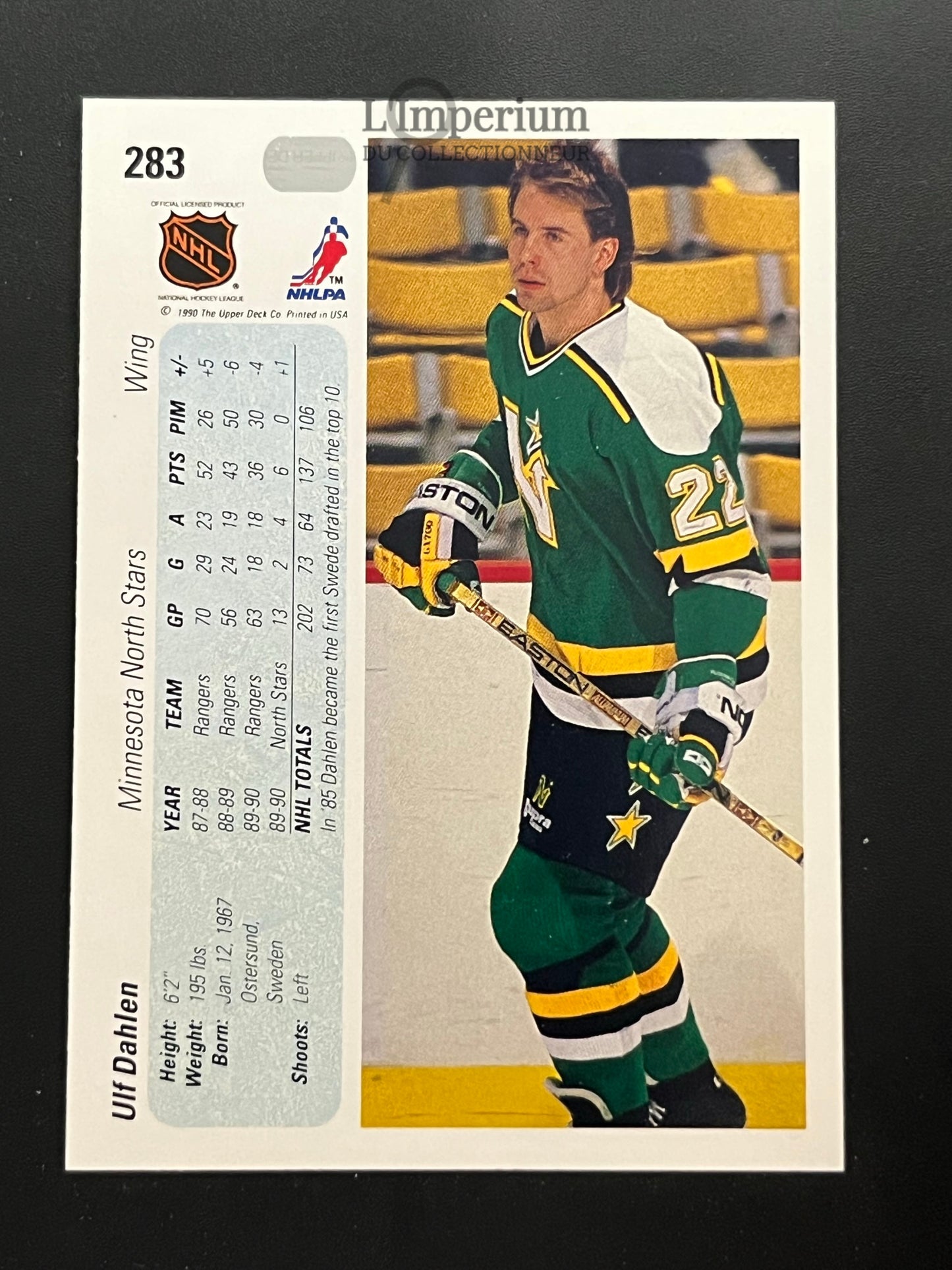 283. Ulf Dahlen Upper Deck 1990-91 Hockey Card