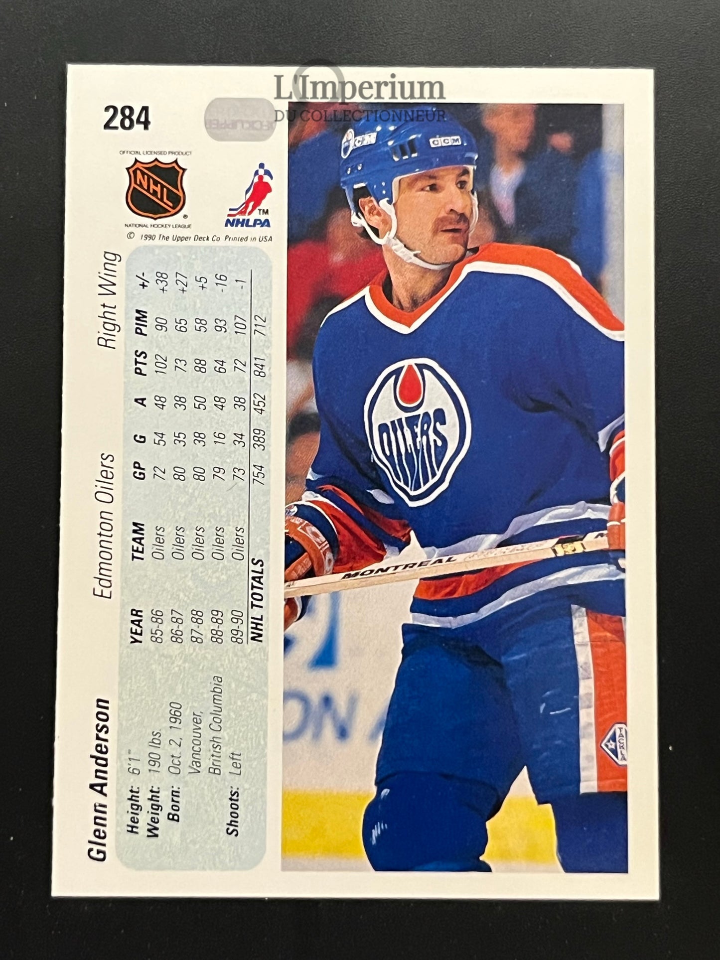 284. Glenn Anderson Upper Deck 1990-91 Hockey Card