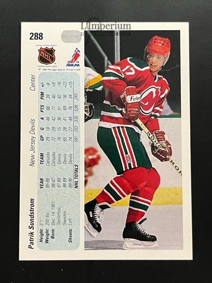288. Patrick Sundstrom Upper Deck 1990-91 Hockey Card