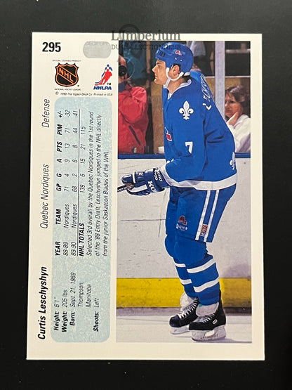 295. Curtis Leschyshyn RC Upper Deck 1990-91 Hockey Card