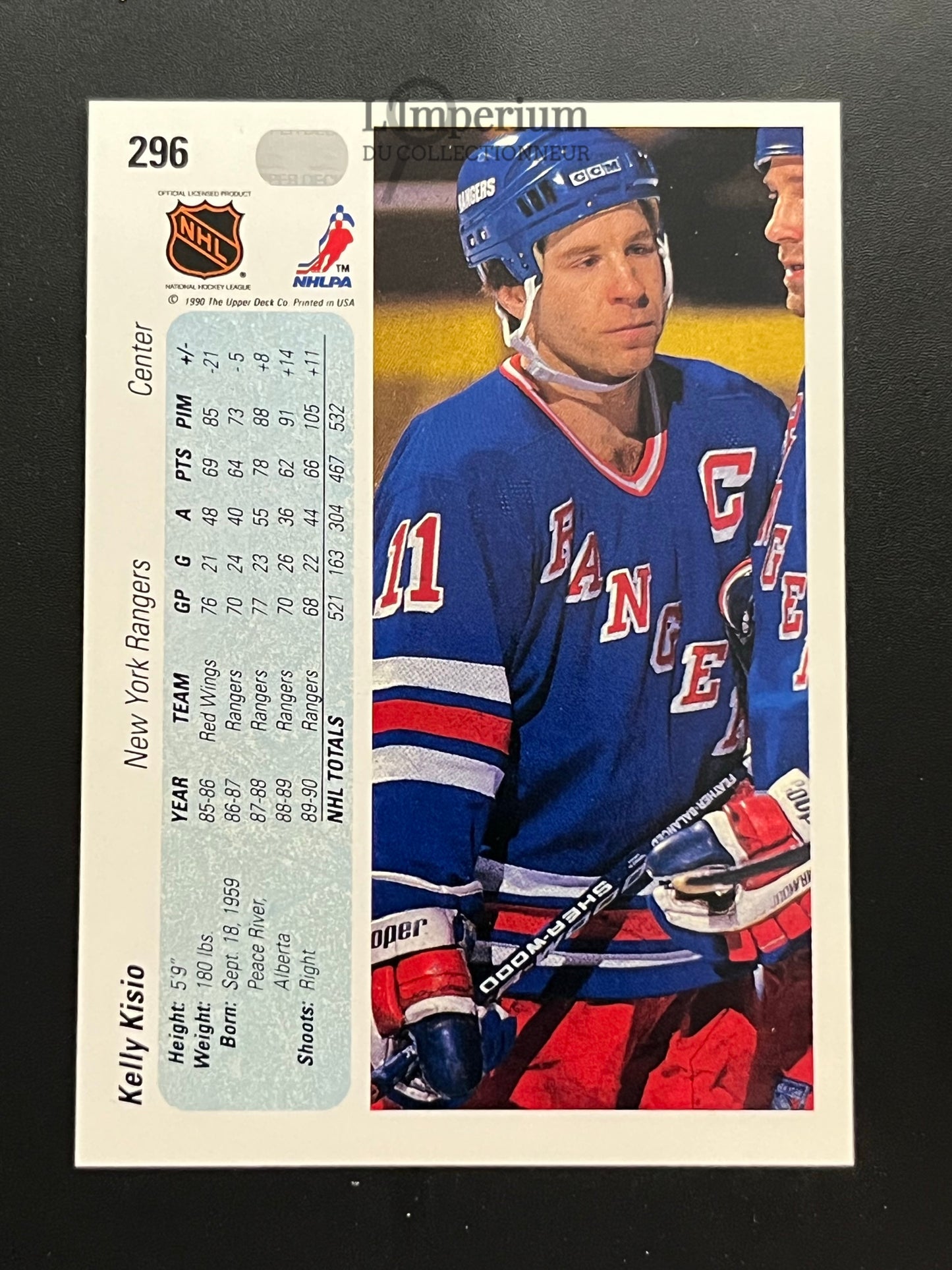 296. Kelly Kisio Upper Deck 1990-91 Hockey Card