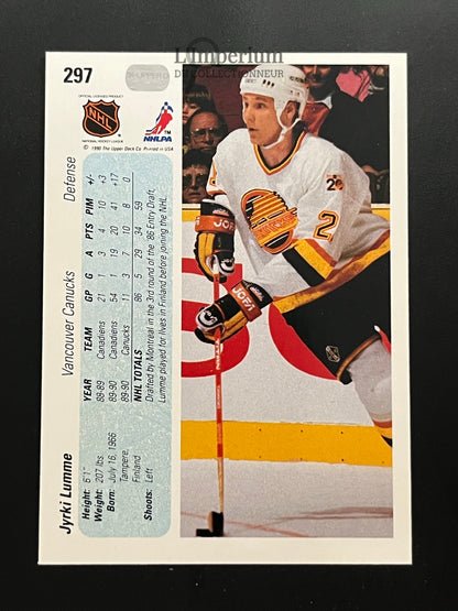 297. Jyrki Lumme RC Upper Deck 1990-91 Hockey Card