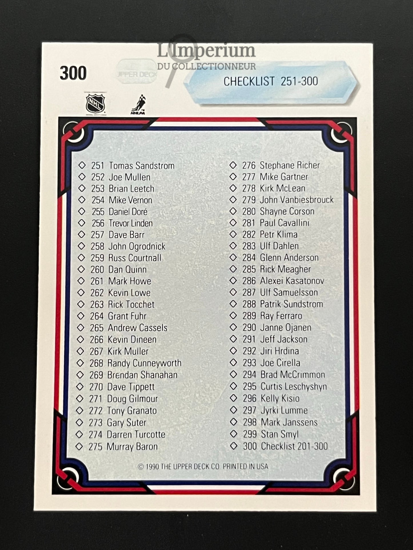 300. Checklist 201-300 Upper Deck 1990-91 Hockey Card