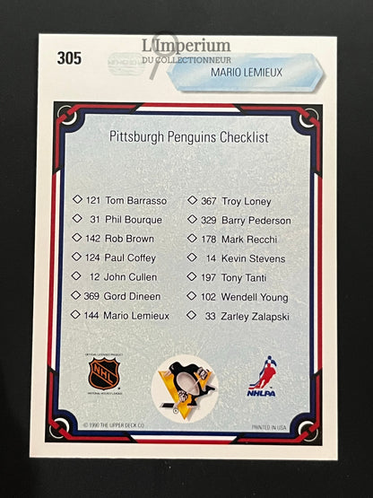 305. Mario Lemieux TC Upper Deck 1990-91 Hockey Card