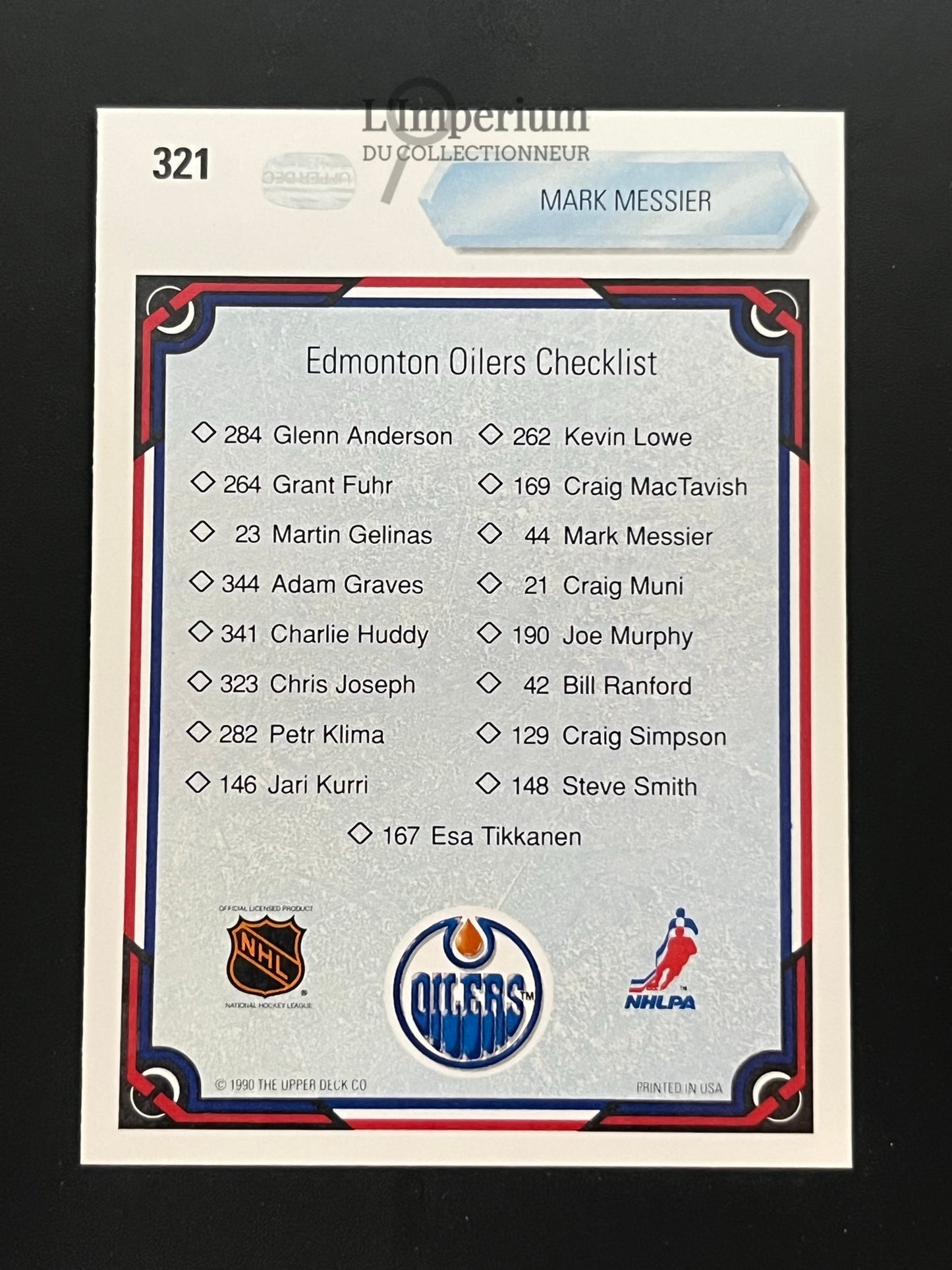 321. Mark Messier TC Upper Deck 1990-91 Hockey Card