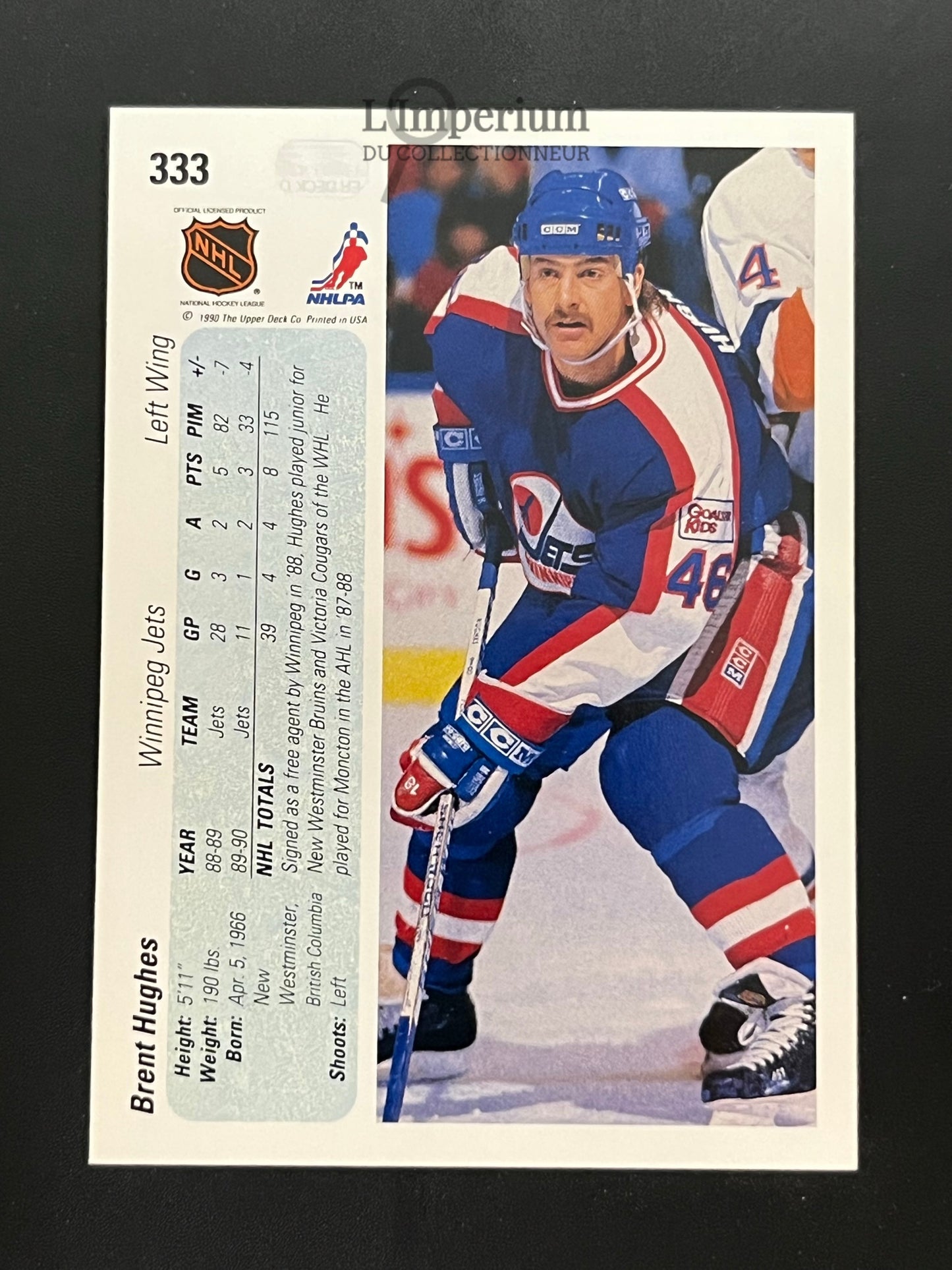 333. Brent Hughes RC Upper Deck 1990-91 Hockey Card