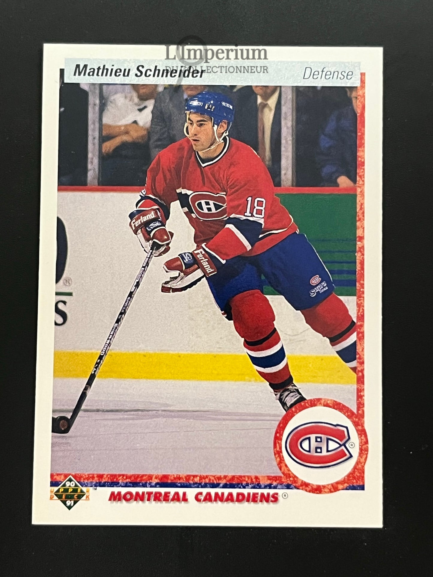 334. Mathieu Schneider RC Upper Deck 1990-91 Hockey Card
