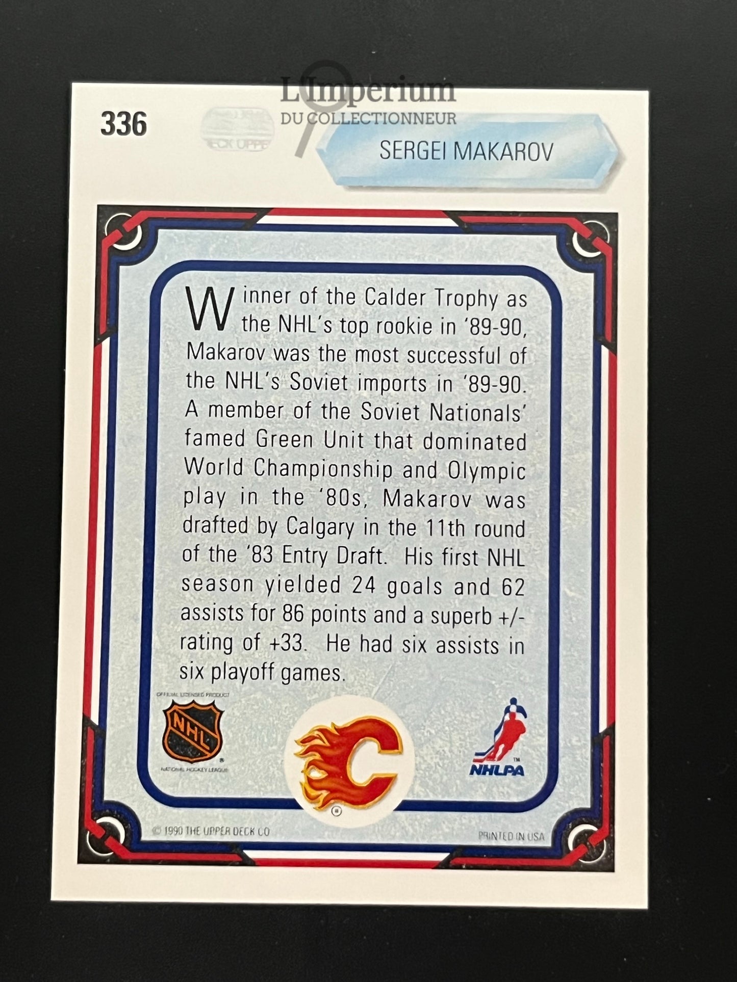 336. Sergei Makarov ART Upper Deck 1990-91 Hockey Card