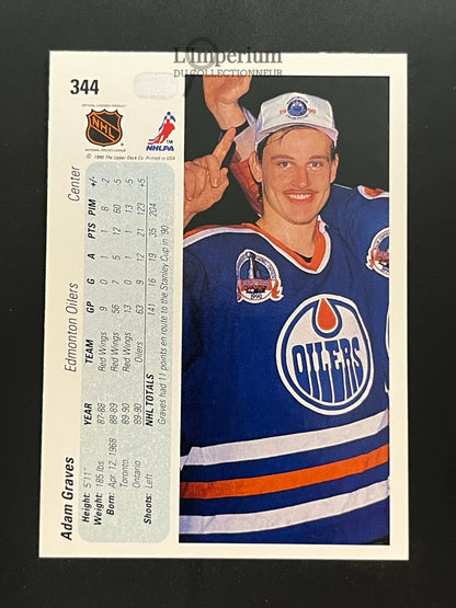 344. Adam Graves RC Upper Deck 1990-91 Hockey Card