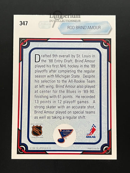 347. Rod Brind’Amour ART Upper Deck 1990-91 Hockey Card