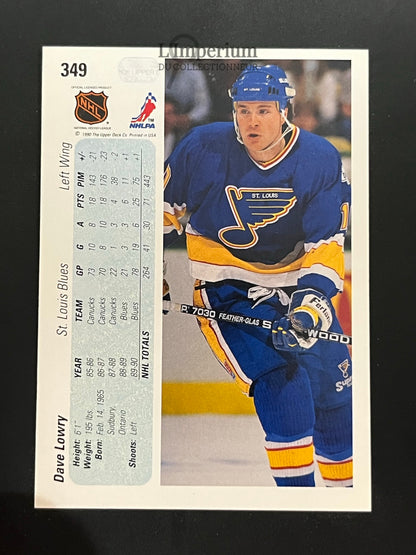 349. Dave Lowry RC Upper Deck 1990-91 Hockey Card