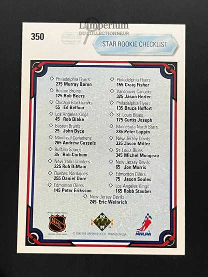 350. Star Rookie CL Upper Deck 1990-91 Hockey Card