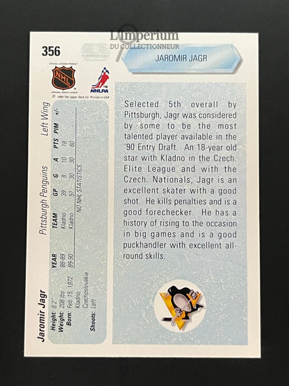 356. Jaromir Jagr RC Upper Deck 1990-91 Hockey Card