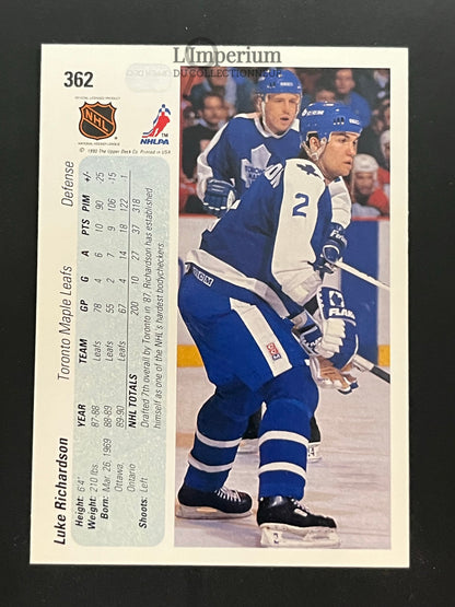 362. Luke Richardson Upper Deck 1990-91 Hockey Card