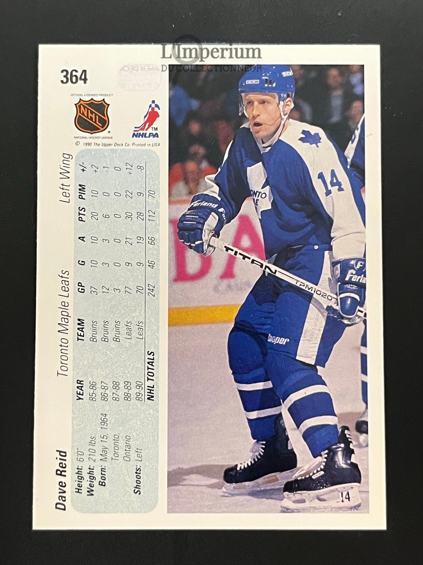 364. Dave Reid RC Upper Deck 1990-91 Hockey Card
