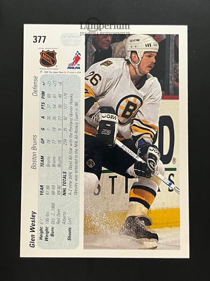 377. Glen Wesley Upper Deck 1990-91 Hockey Card