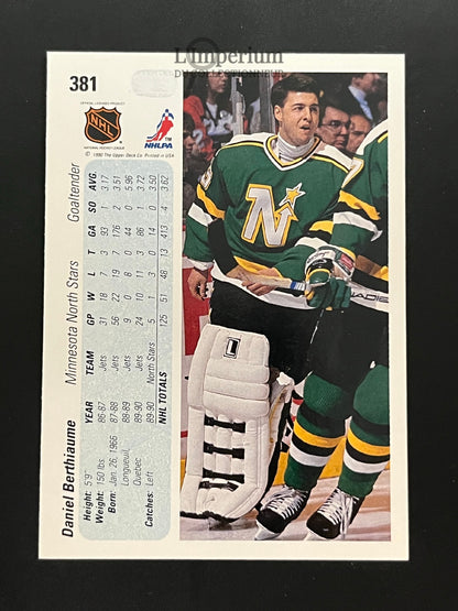 381. Daniel Berthiaume Upper Deck 1990-91 Hockey Card