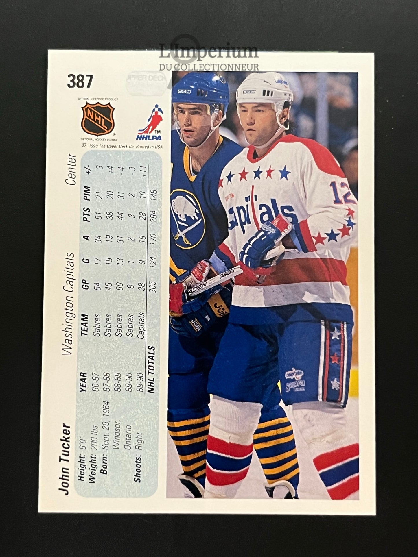 387. John Tucker Upper Deck 1990-91 Hockey Card