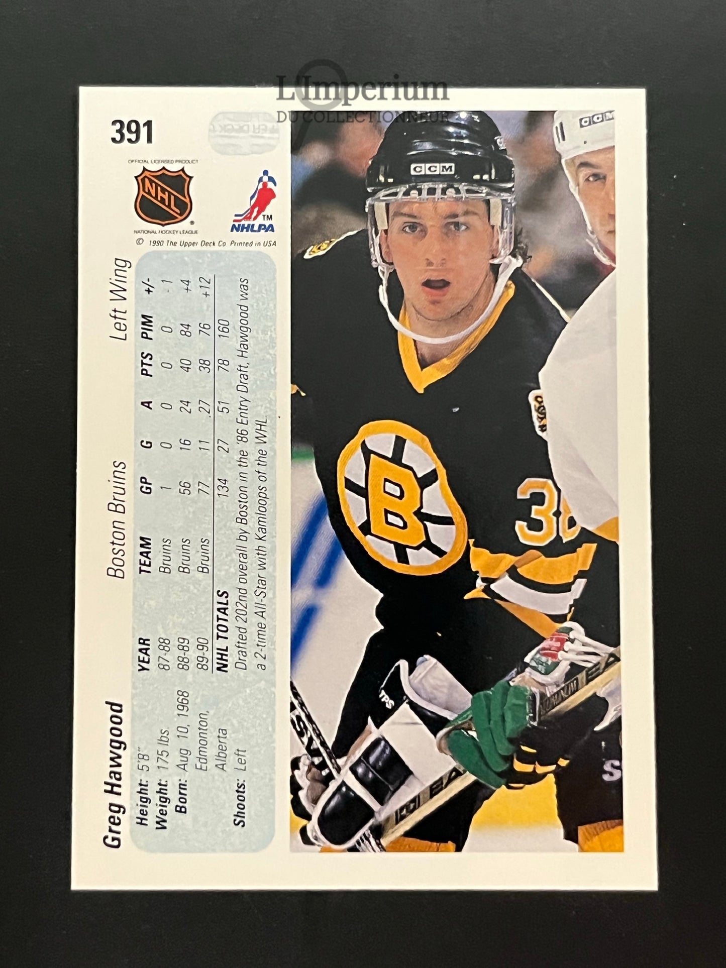 391. Greg Hawgood Upper Deck 1990-91 Hockey Card