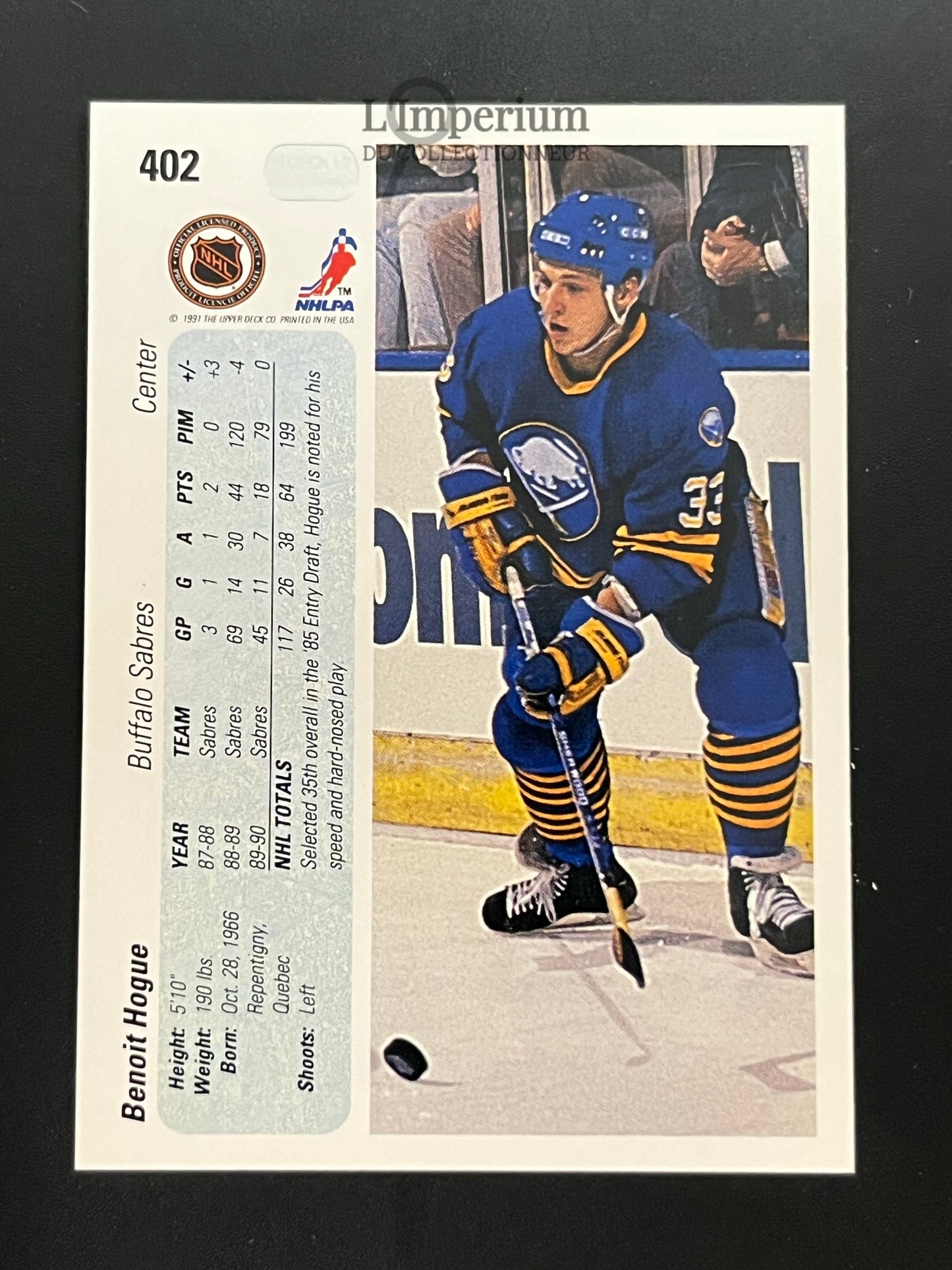 402. Benoit Hogue Upper Deck 1990-91 Hockey Card