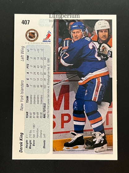 407. Derek King Upper Deck 1990-91 Hockey Card