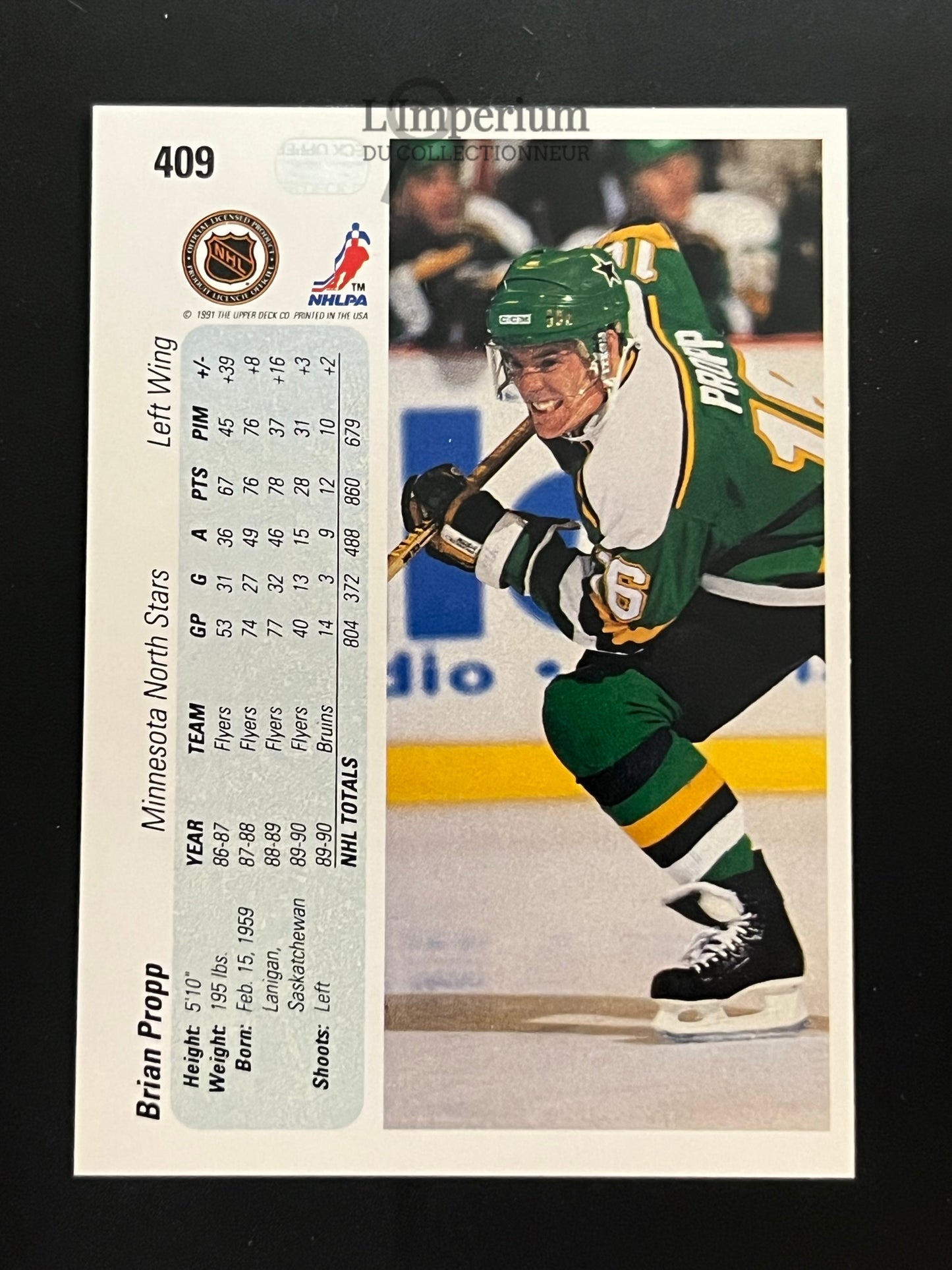 409. Brian Propp Upper Deck 1990-91 Hockey Card