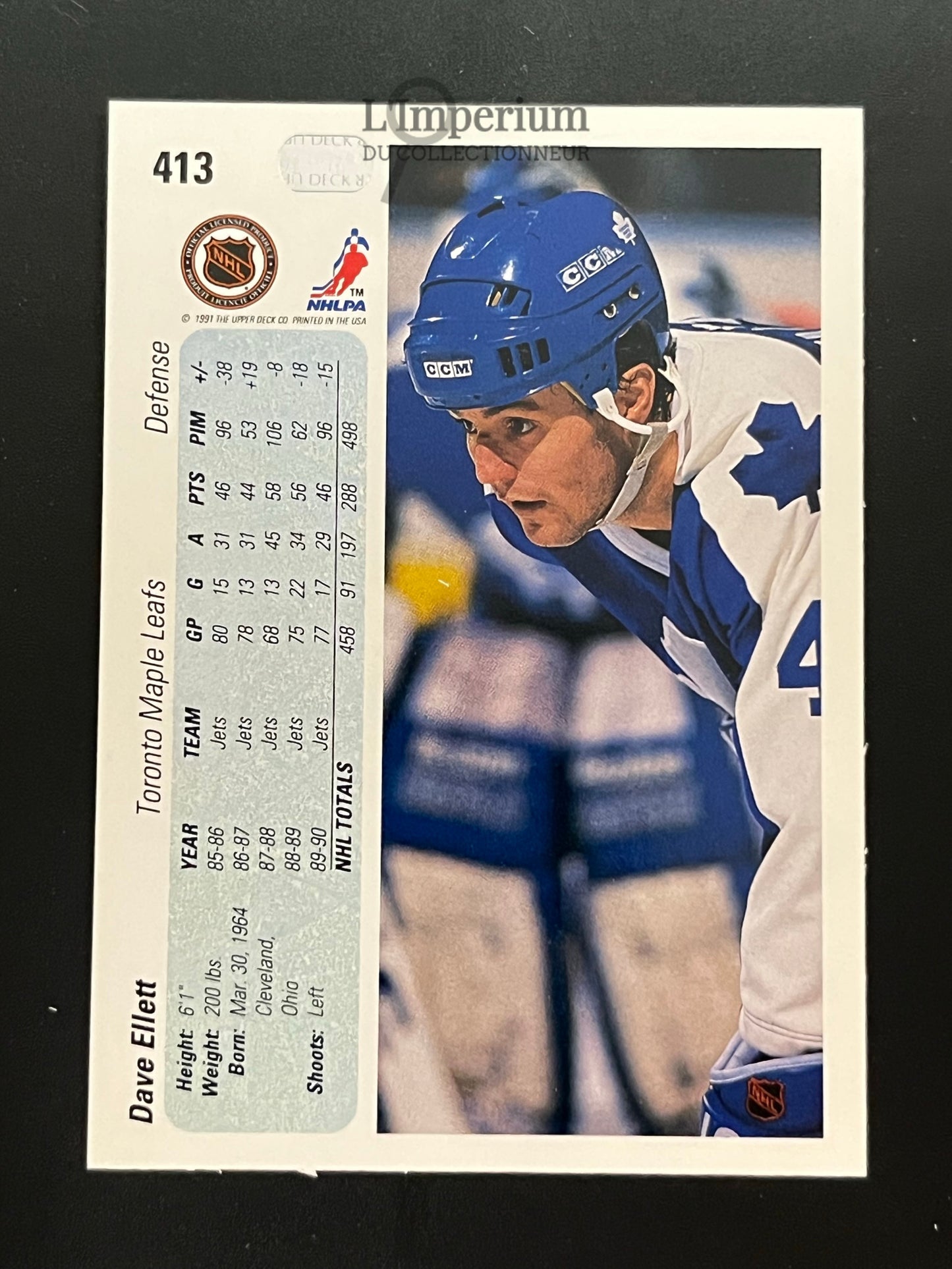 413. Dave Ellett Upper Deck 1990-91 Hockey Card