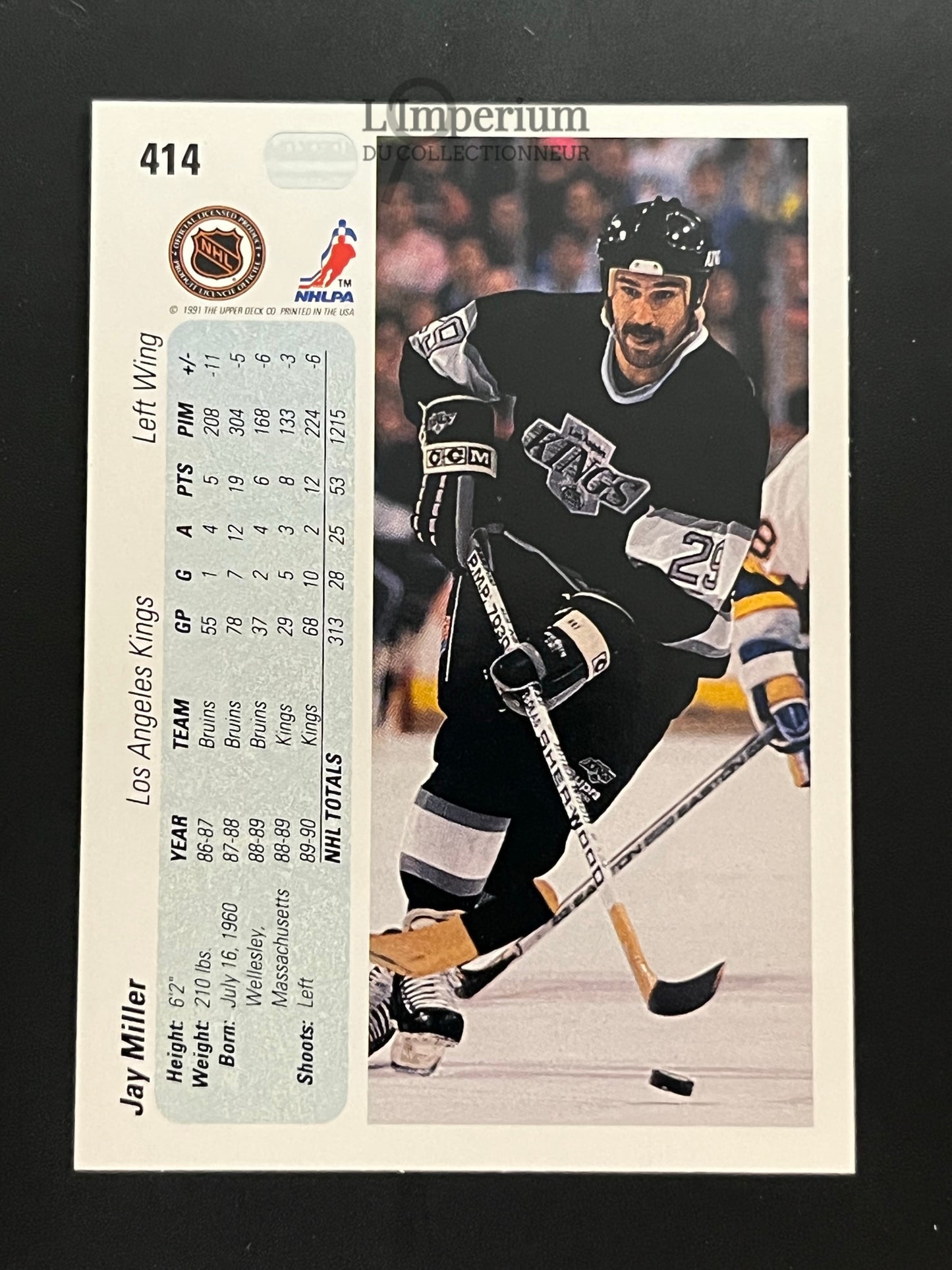 414. Jay Miller RC Upper Deck 1990-91 Hockey Card