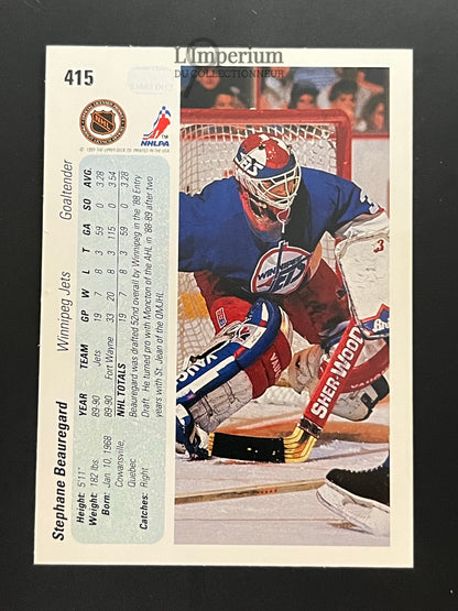 415. Stephane Beauregard RC Upper Deck 1990-91 Hockey Card