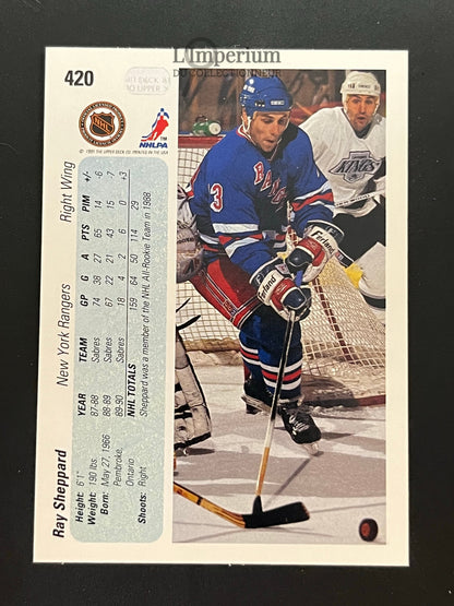 420. Ray Sheppard Upper Deck 1990-91 Hockey Card