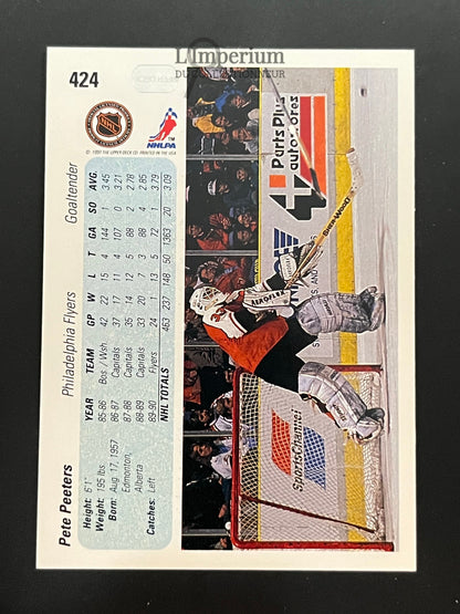 424. Pete Peeters Upper Deck 1990-91 Hockey Card