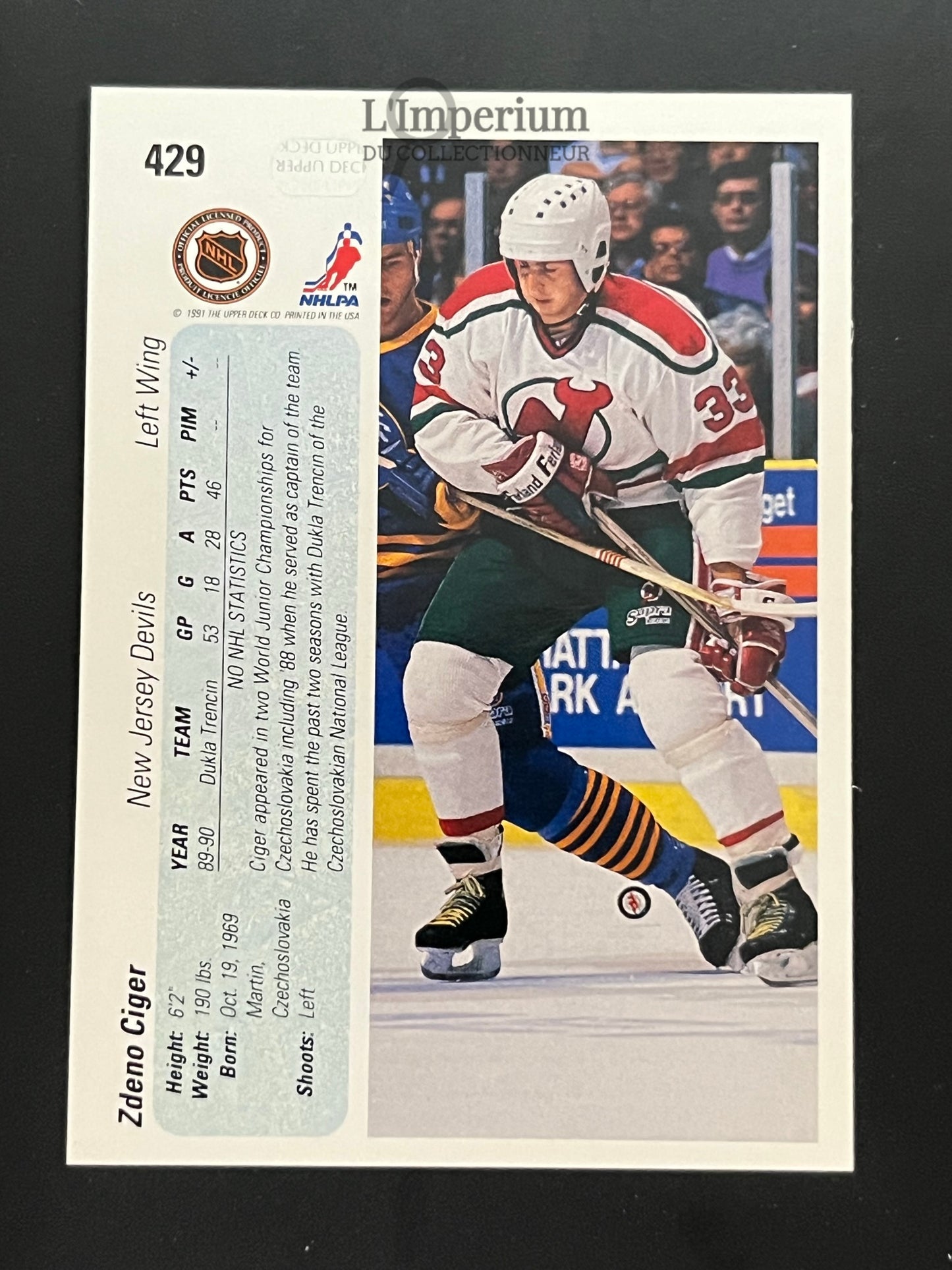 429. Zdeno Ciger RC Upper Deck 1990-91 Hockey Card